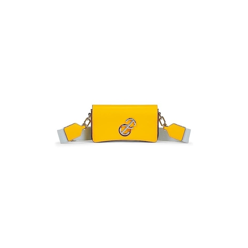 275. ECCO Pinch S Lock Wave Leather Crossbody Bag Cow Yellow